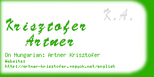 krisztofer artner business card